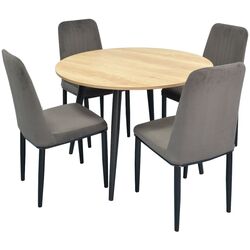 Set de sufragerie Evelin DT 402-2 + LC-619 B Wood/Grey (1+4)