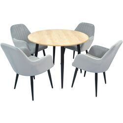 Set de sufragerie Evelin DT 402-2 + LC-621 B Wood/Light Grey (1+4)