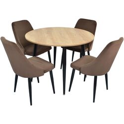 Set de sufragerie Evelin DT 402-2 + LC-640 B Wood/Brown (1+4)