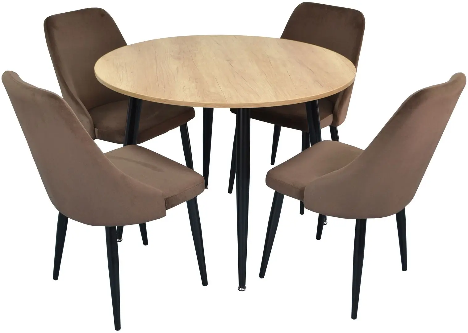 Обеденный набор Evelin DT 402-2 + LC-640 B Wood/Brown (1+4)