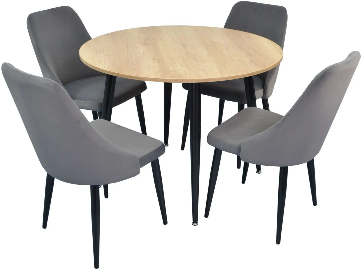 Set de sufragerie Evelin DT 402-2 + LC-640 B Wood/Dark Grey (1+4)