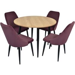 Set de sufragerie Evelin DT 402-2 + LC-640 B Wood/Lilac (1+4)