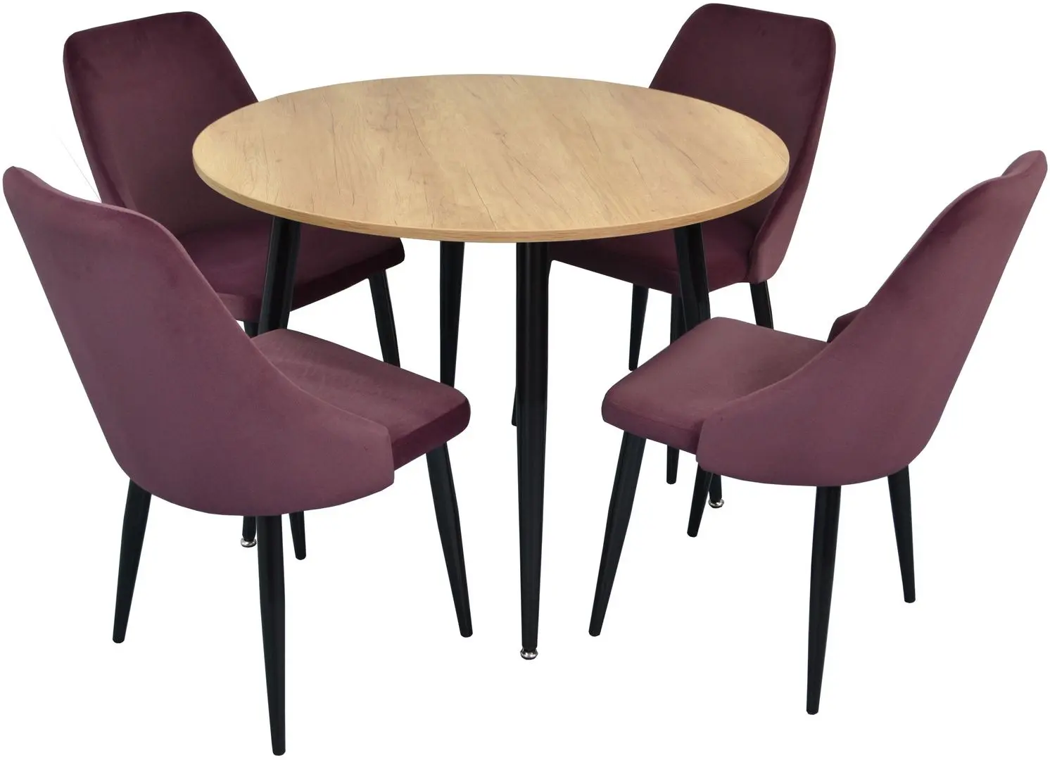 Обеденный набор Evelin DT 402-2 + LC-640 B Wood/Lilac (1+4)