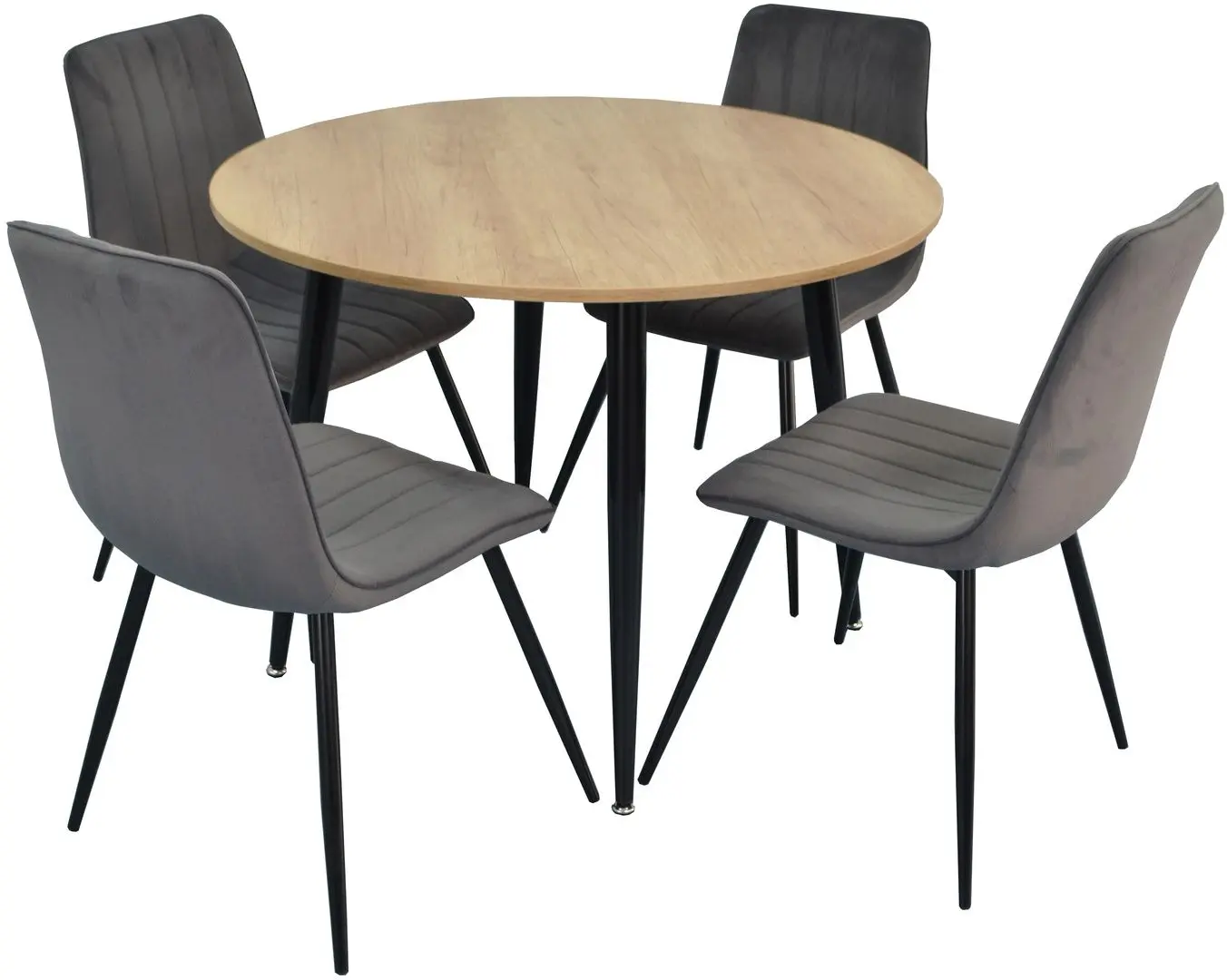 Обеденный набор Evelin DT 402-2 + XR-154 B Wood/Dark Grey (1+4)