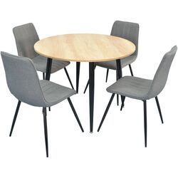 Set de sufragerie Evelin DT 402-2 + XR-154 B Wood/Grey (1+4)