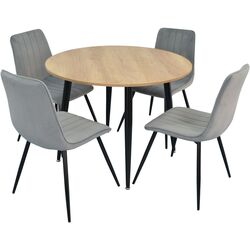 Set de sufragerie Evelin DT 402-2 + XR-154 B Wood/Light Grey (1+4)