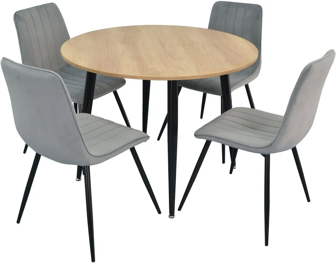 Set de sufragerie Evelin DT 402-2 + XR-154 B Wood/Light Grey (1+4)