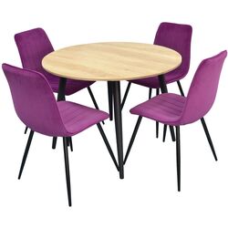 Set de sufragerie Evelin DT 402-2 + XR-154 B Wood/Lilac (1+4)