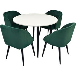 Set de sufragerie Evelin DT 402-3 + LC-618 B White/Green (1+4)