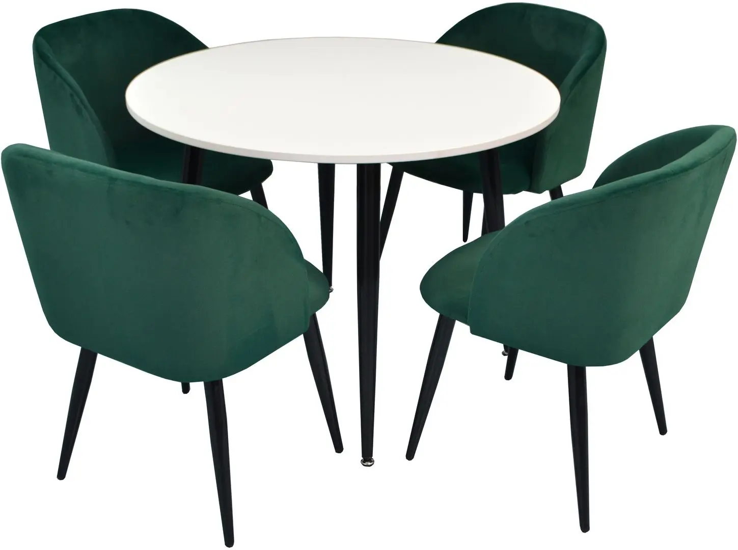 Set de sufragerie Evelin DT 402-3 + LC-618 B White/Green (1+4)