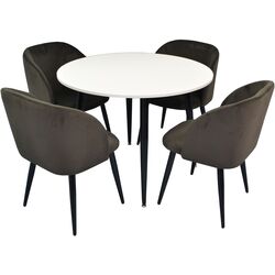 Set de sufragerie Evelin DT 402-3 + LC-618 B White/Grey (1+4)