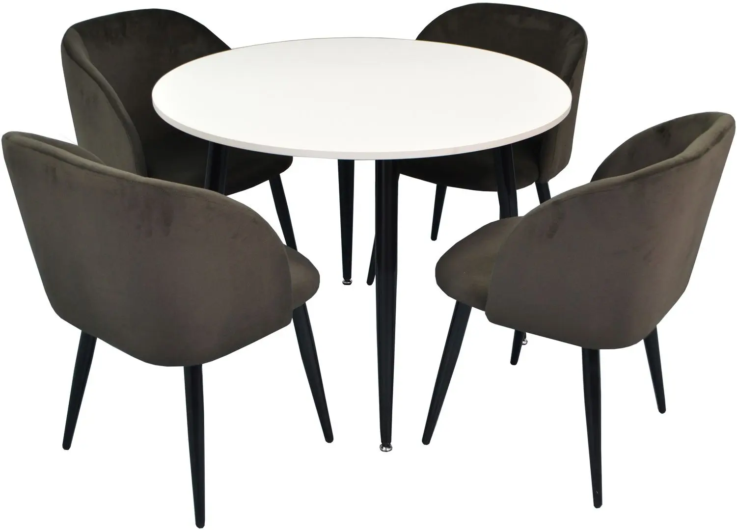 Set de sufragerie Evelin DT 402-3 + LC-618 B White/Grey (1+4)