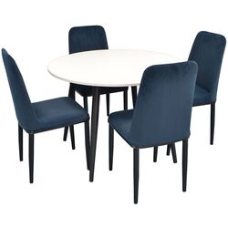 Set de sufragerie Evelin DT 402-3 + LC-619 B White/Blue (1+4)