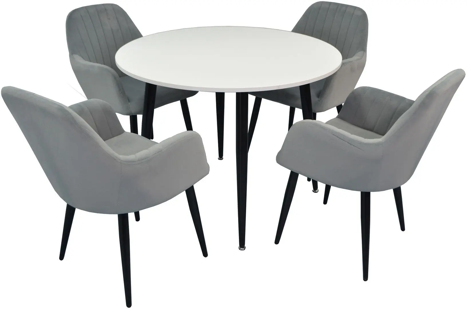 Set de sufragerie Evelin DT 402-3 + LC-621 B White/Dark Grey (1+4)