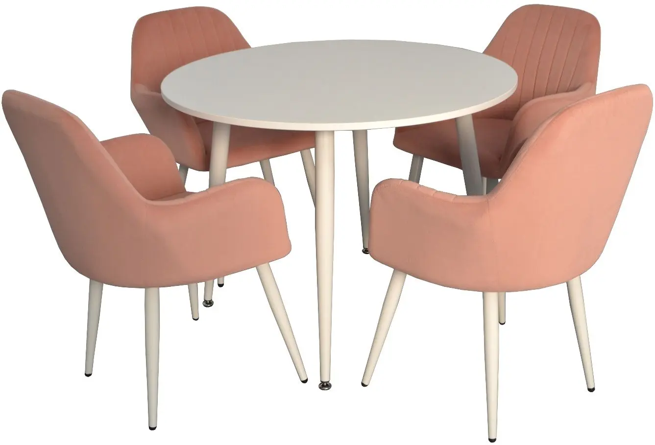 Set de sufragerie Evelin DT 402-3 + LC-621 Wh White/Pink (1+4)