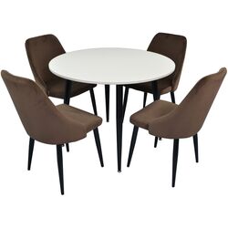 Set de sufragerie Evelin DT 402-3 + LC-640 B White/Brown (1+4)