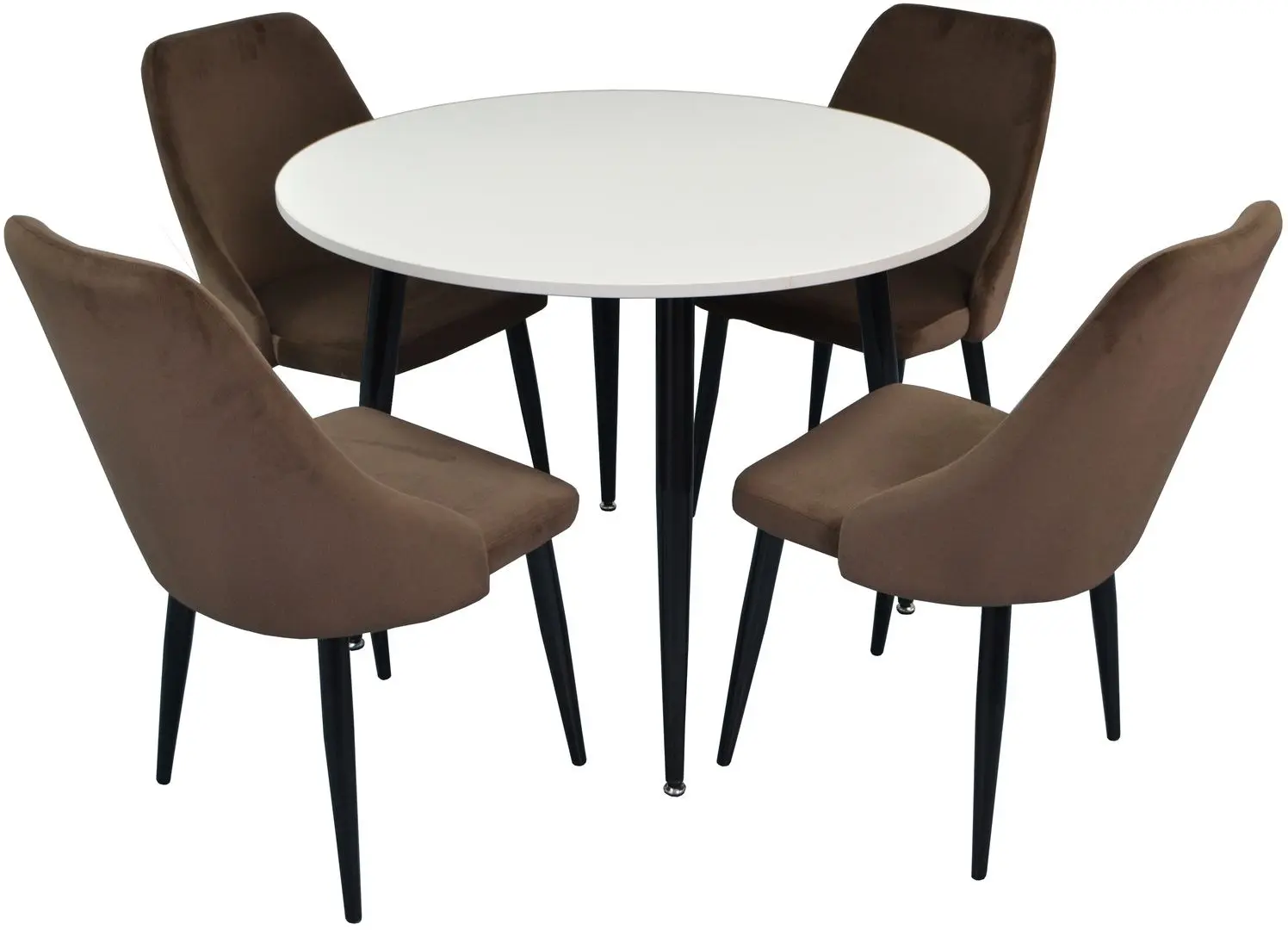 Set de sufragerie Evelin DT 402-3 + LC-640 B White/Brown (1+4)