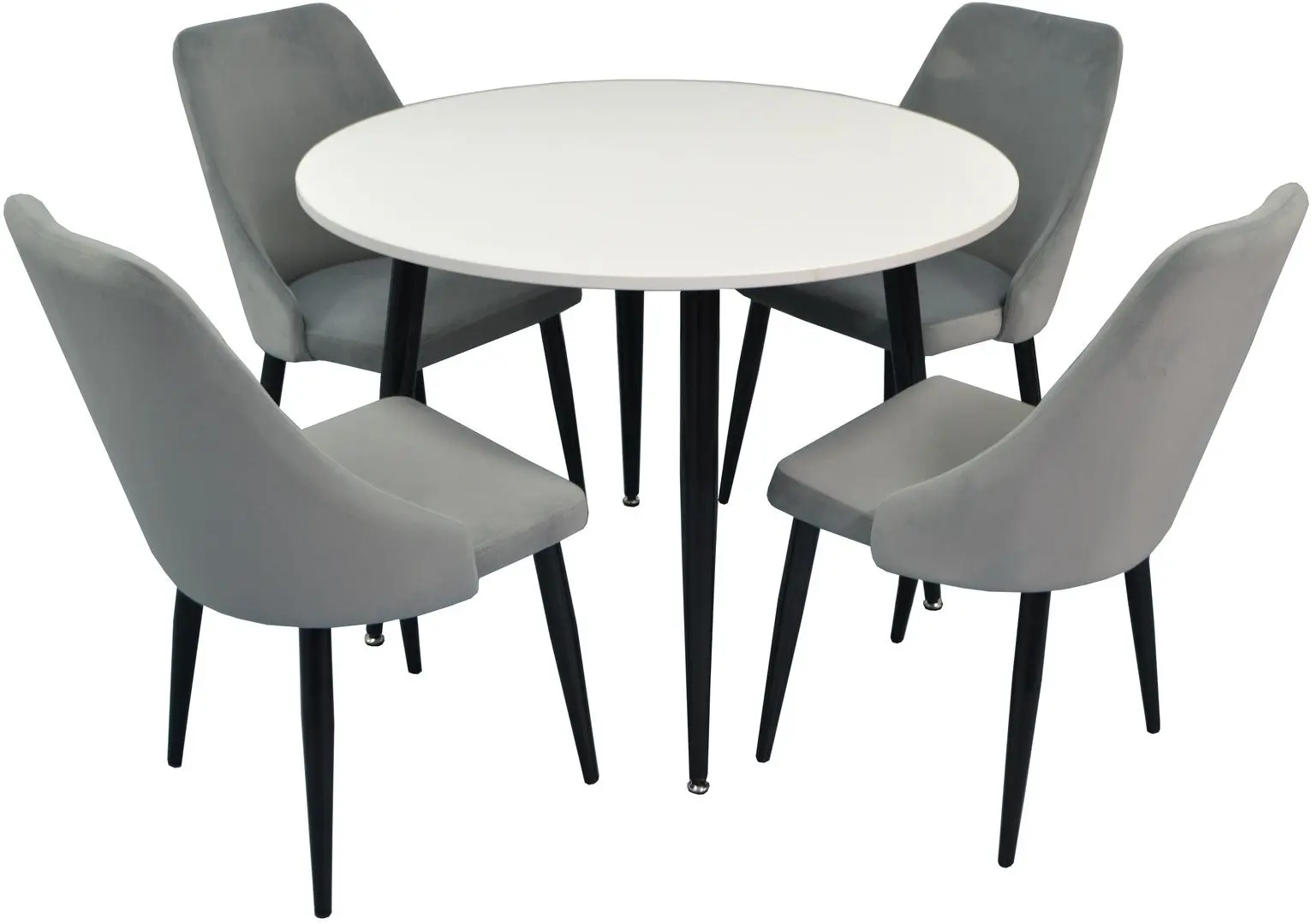 Set de sufragerie Evelin DT 402-3 + LC-640 B White/Light Grey (1+4)