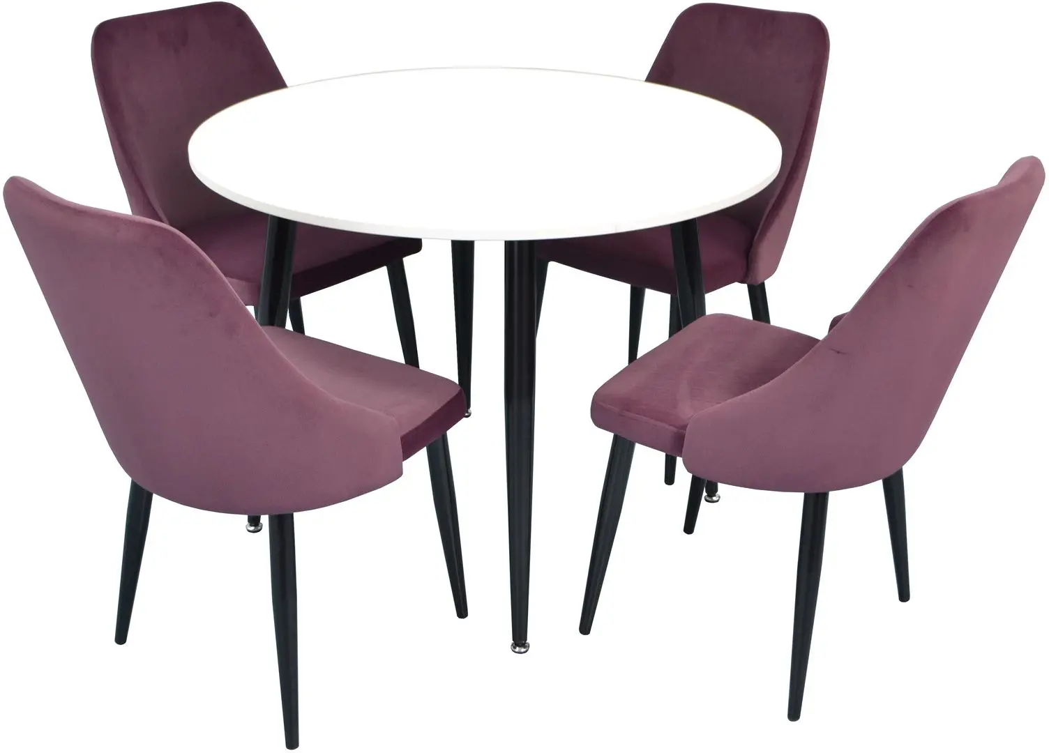 Set de sufragerie Evelin DT 402-3 + LC-640 B White/Lilac (1+4)