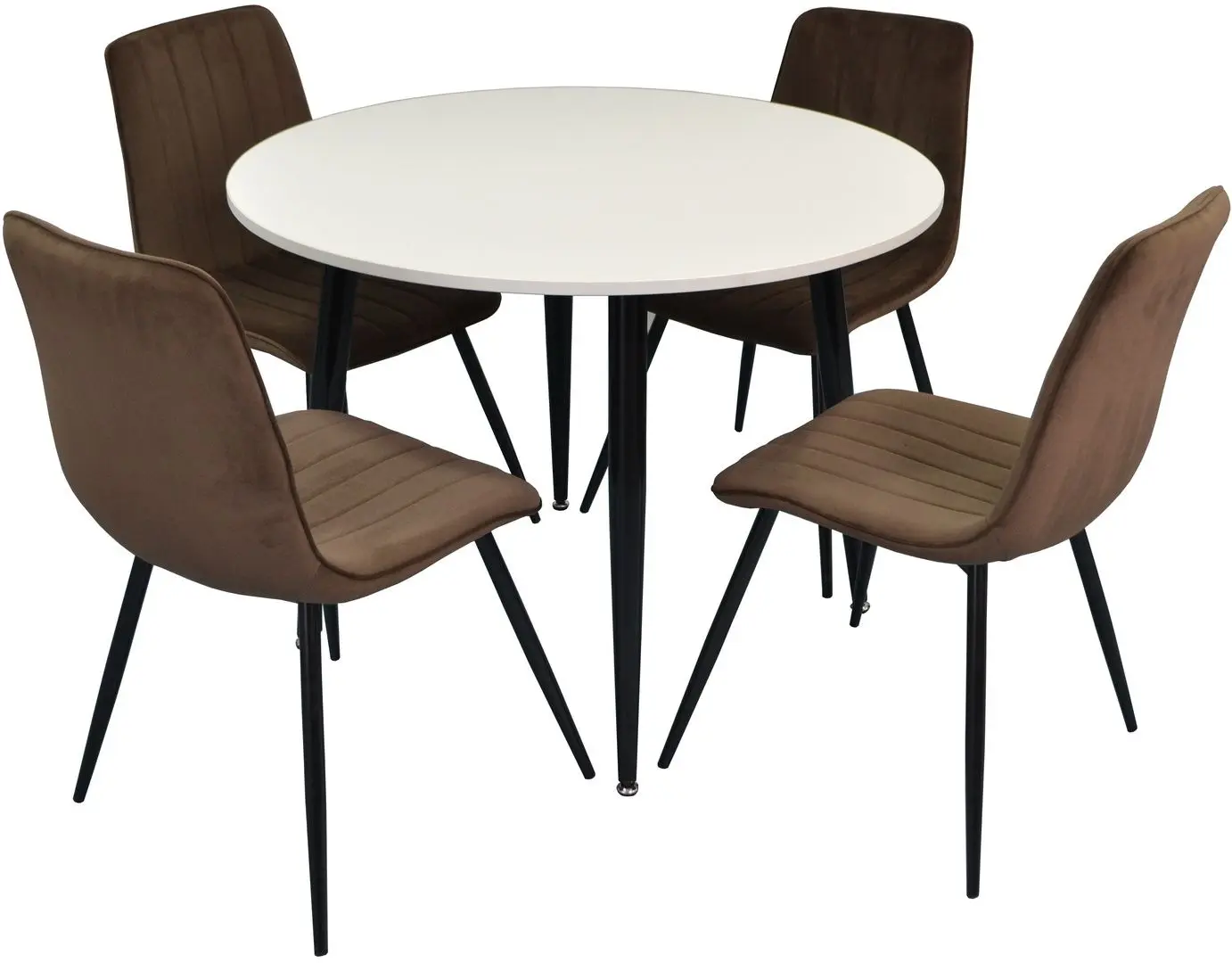 Set de sufragerie Evelin DT 402-3 + XR-154 B White/Brown (1+4)