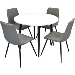 Set de sufragerie Evelin DT 402-3 + XR-154 B White/Grey (1+4)