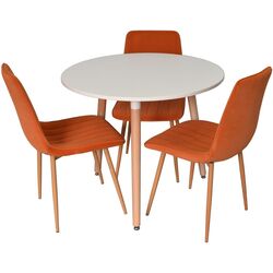 Set de sufragerie Evelin DT 404-1 + XR-154W White/Orange (1+3)