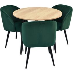 Set de sufragerie Evelin DT 404-2 + LC-618 B Wood/Green (1+3)