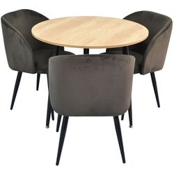 Set de sufragerie Evelin DT 404-2 + LC-618 B Wood/Grey (1+3)