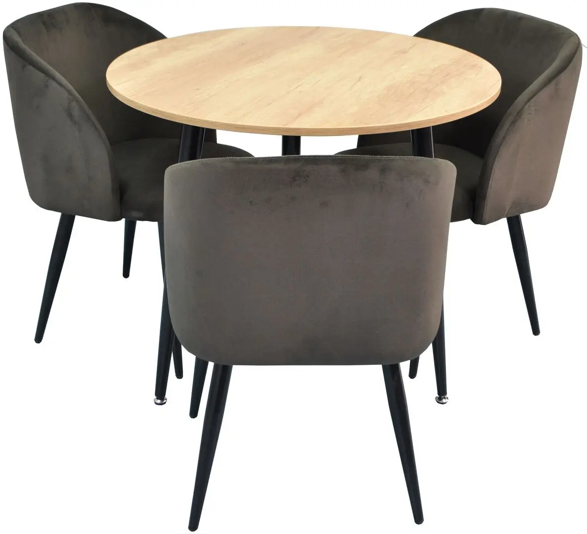 Set de sufragerie Evelin DT 404-2 + LC-618 B Wood/Grey (1+3)