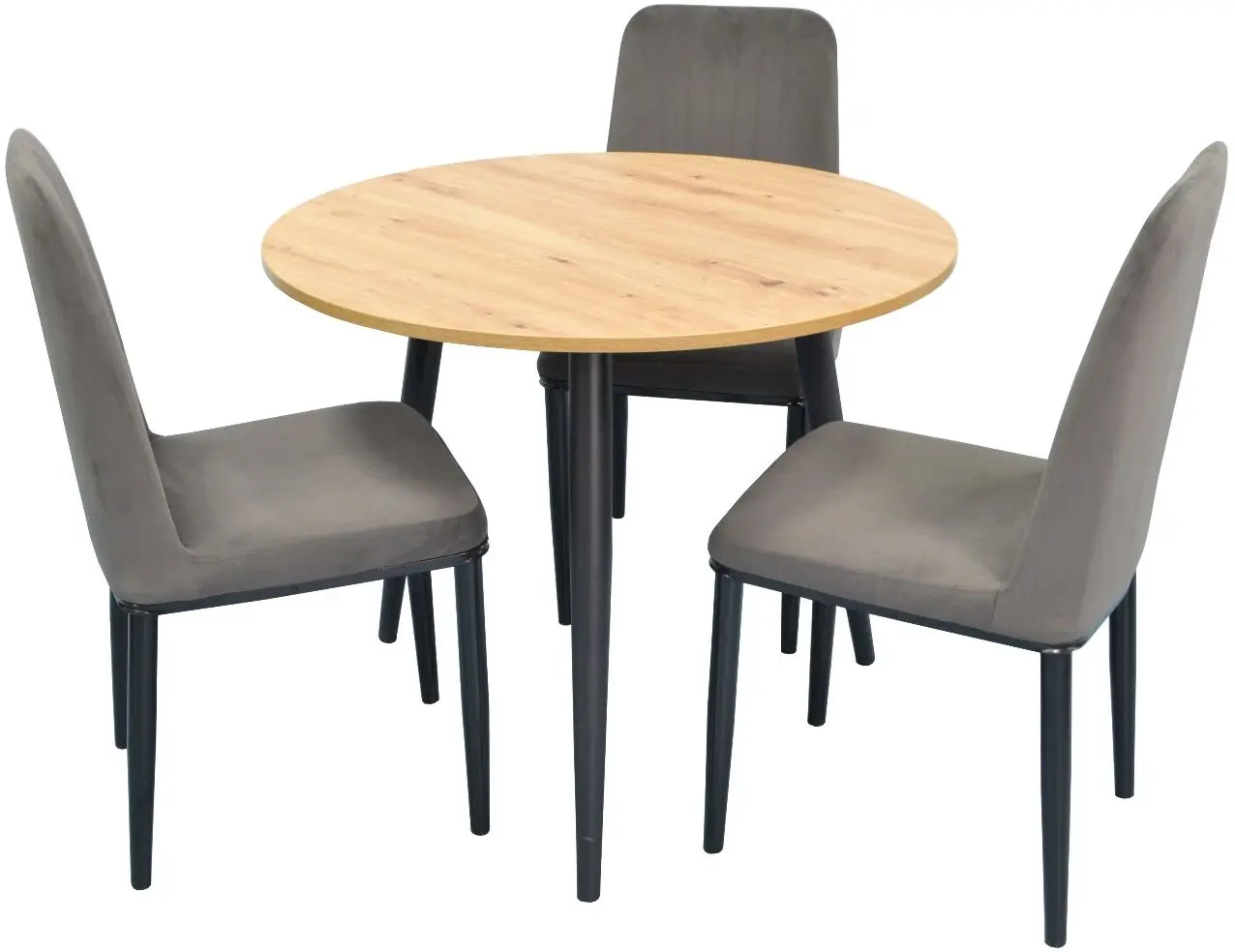 Set de sufragerie Evelin DT 404-2 + LC-619 B Wood/Grey (1+3)