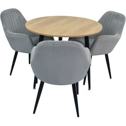 Set de sufragerie Evelin DT 404-2 + LC-621 B Wood/Light Grey (1+3)