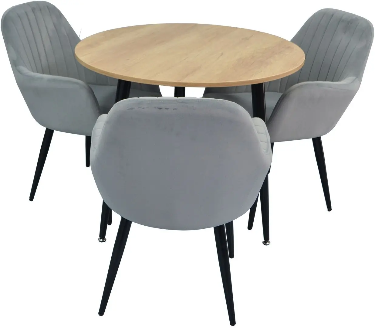 Set de sufragerie Evelin DT 404-2 + LC-621 B Wood/Light Grey (1+3)