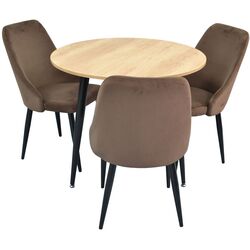 Set de sufragerie Evelin DT 404-2 + LC-640 B Wood/Brown (1+3)