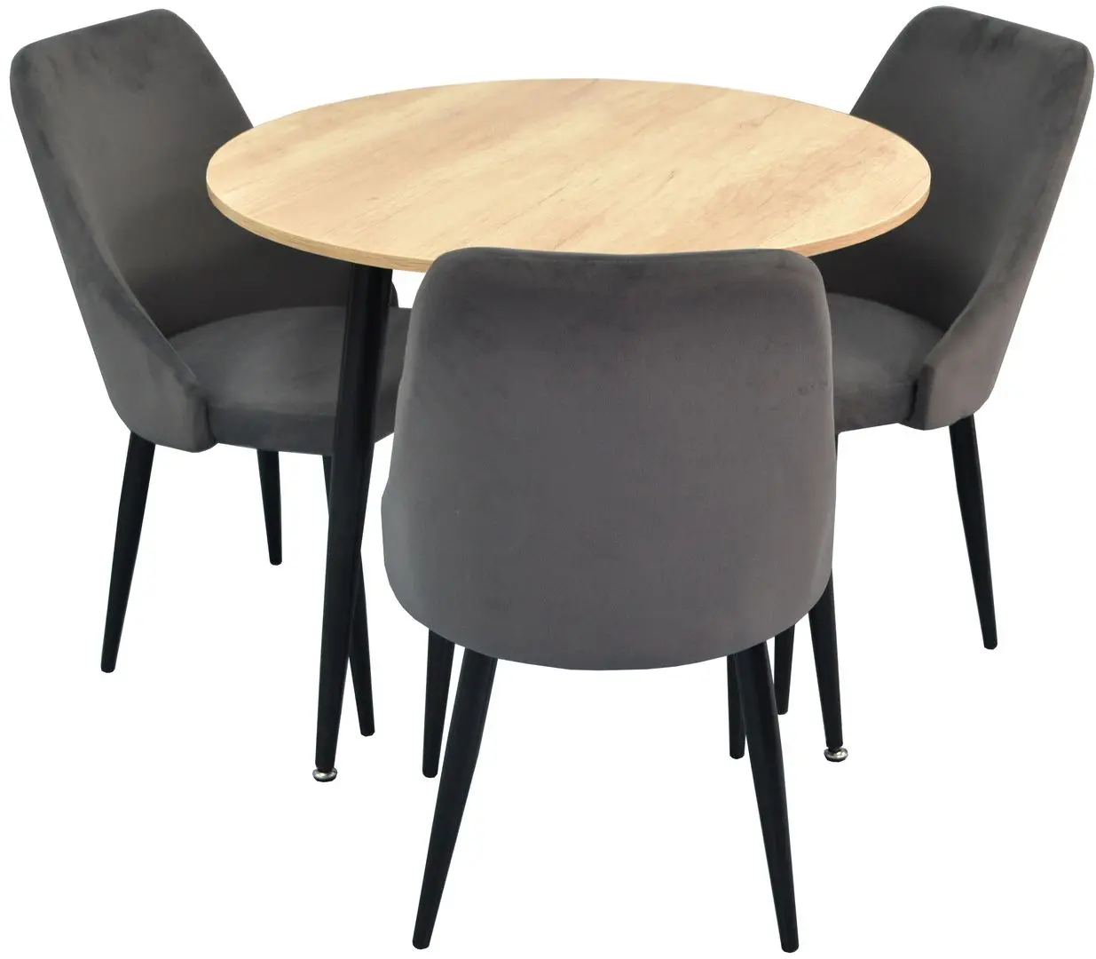 Set de sufragerie Evelin DT 404-2 + LC-640 B Wood/Dark Grey (1+3)