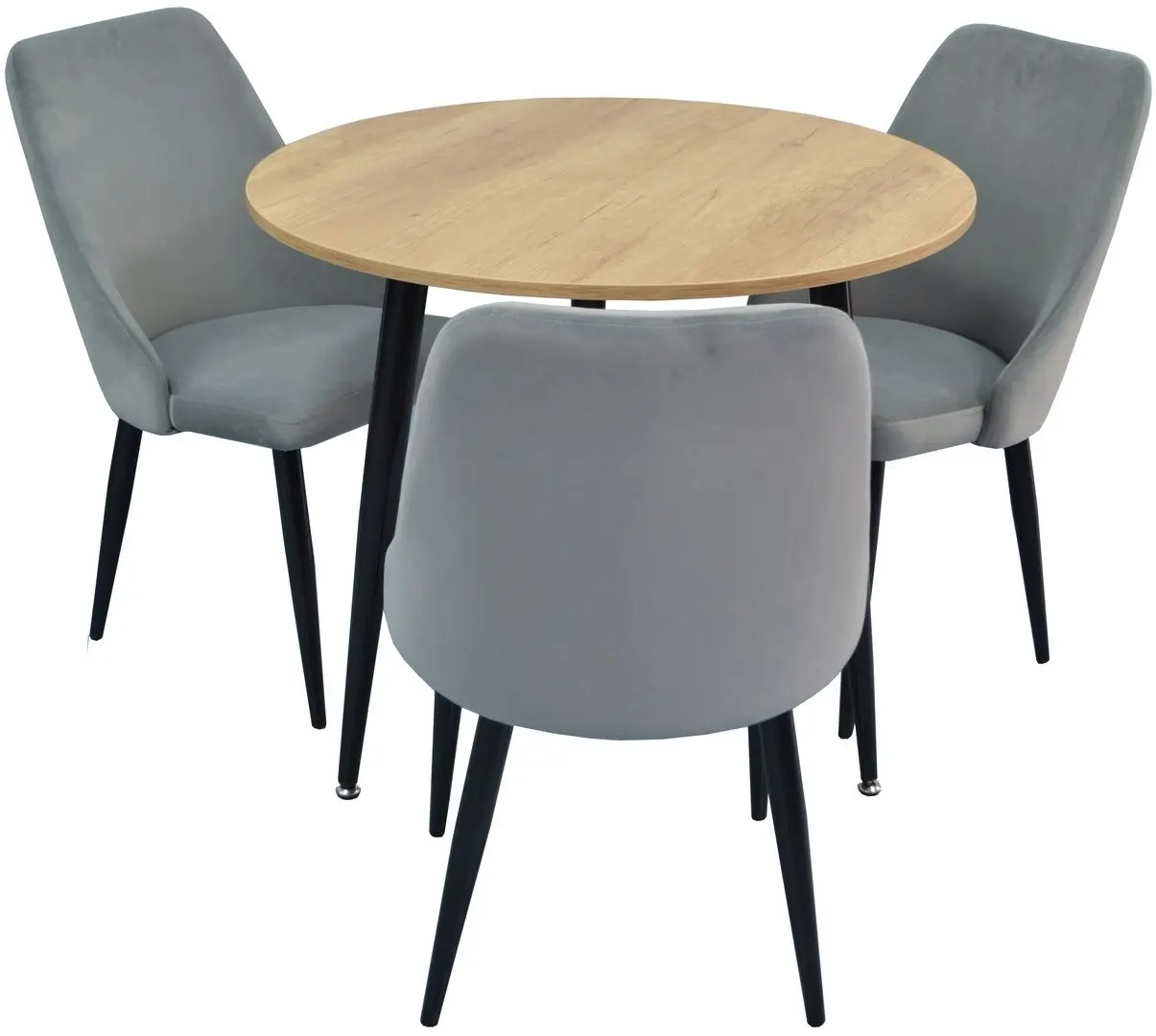 Set de sufragerie Evelin DT 404-2 + LC-640 B Wood/Light Grey (1+3)