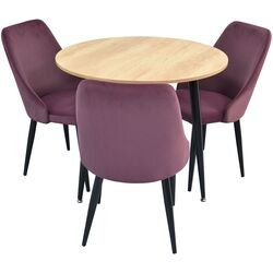 Set de sufragerie Evelin DT 404-2 + LC-640 B Wood/Lilac (1+3)