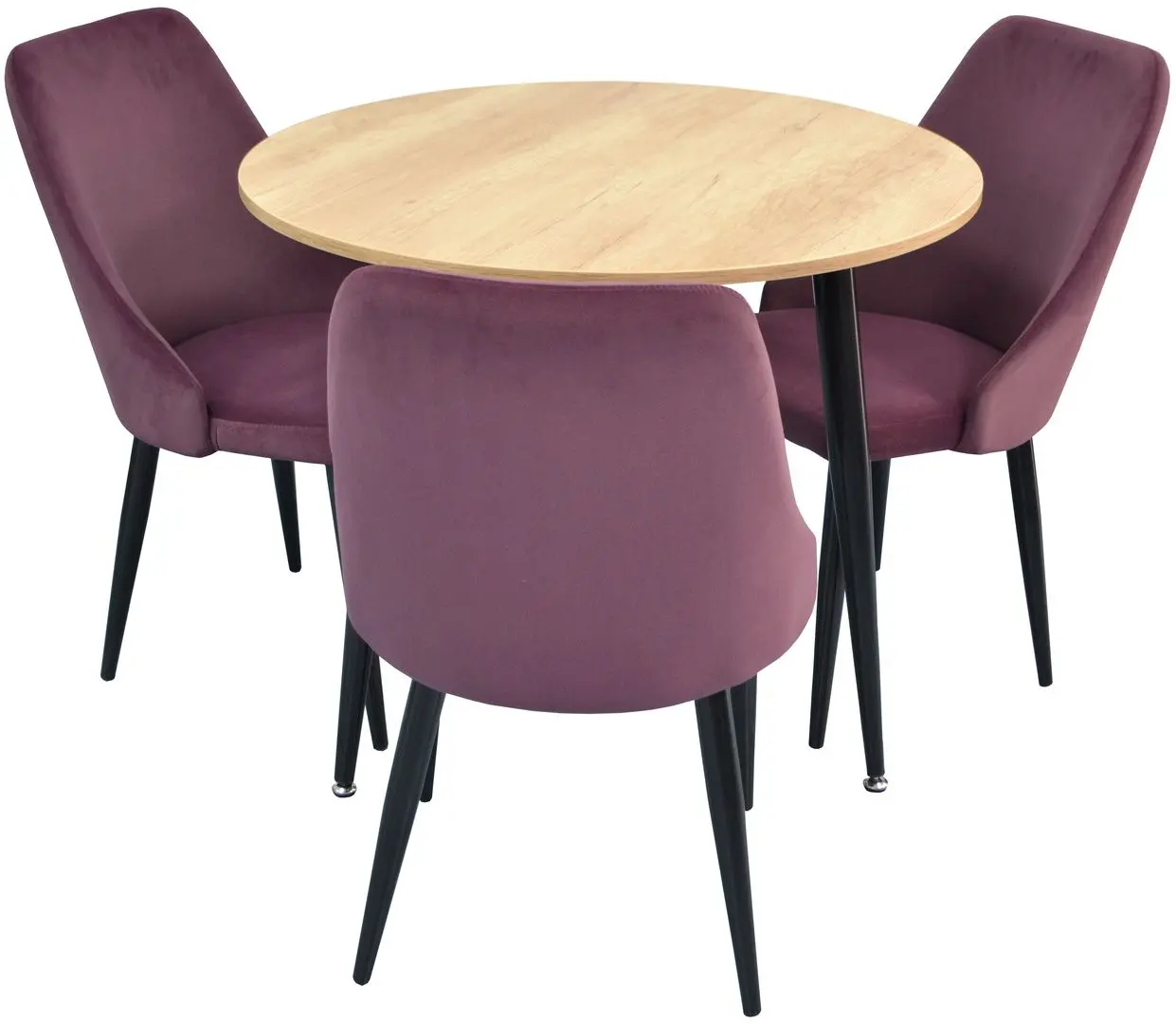 Set de sufragerie Evelin DT 404-2 + LC-640 B Wood/Lilac (1+3)