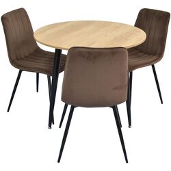 Set de sufragerie Evelin DT 404-2 + XR-154 B Wood/Brown (1+3)