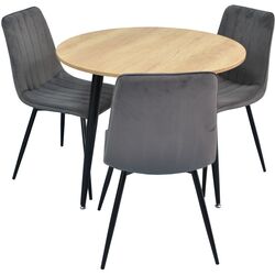 Set de sufragerie Evelin DT 404-2 + XR-154 B Wood/Dark Grey (1+3)