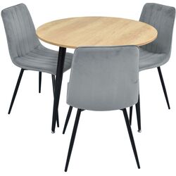 Set de sufragerie Evelin DT 404-2 + XR-154 B Wood/Light Grey (1+3)