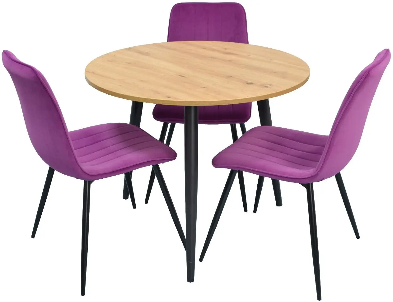 Set de sufragerie Evelin DT 404-2 + XR-154 B Wood/Lilac (1+3)