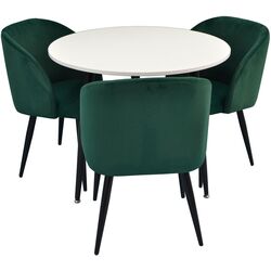 Set de sufragerie Evelin DT 404-3 + LC-618 B White/Green (1+3)