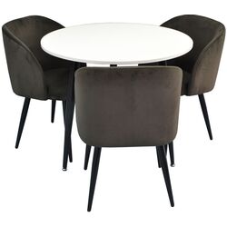 Set de sufragerie Evelin DT 404-3 + LC-618 B White/Grey (1+3)