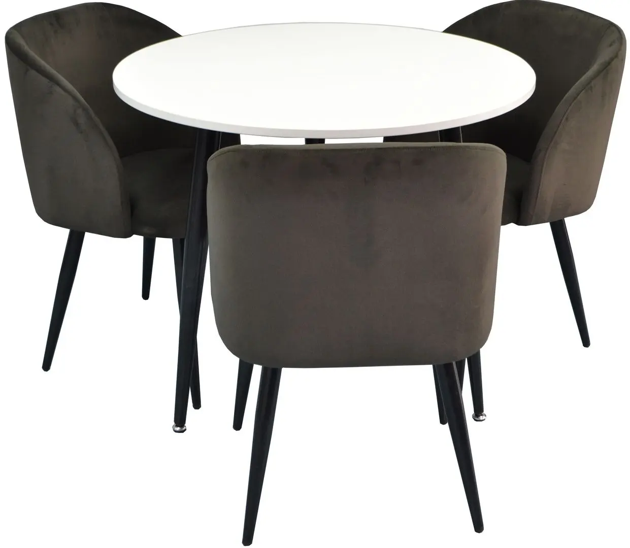 Set de sufragerie Evelin DT 404-3 + LC-618 B White/Grey (1+3)