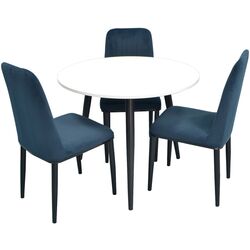 Set de sufragerie Evelin DT 404-3 + LC-619 B White/Blue (1+3)