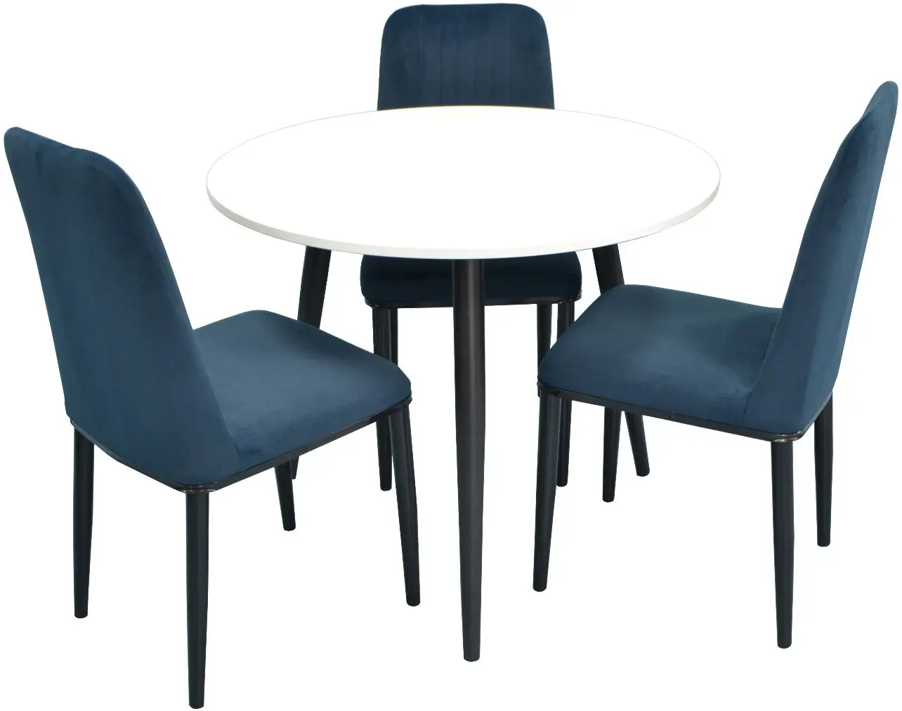 Set de sufragerie Evelin DT 404-3 + LC-619 B White/Blue (1+3)