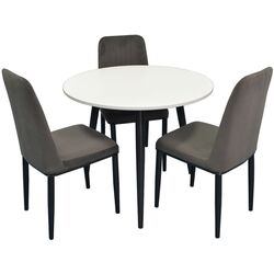 Set de sufragerie Evelin DT 404-3 + LC-619 B White/Dark Grey (1+3)