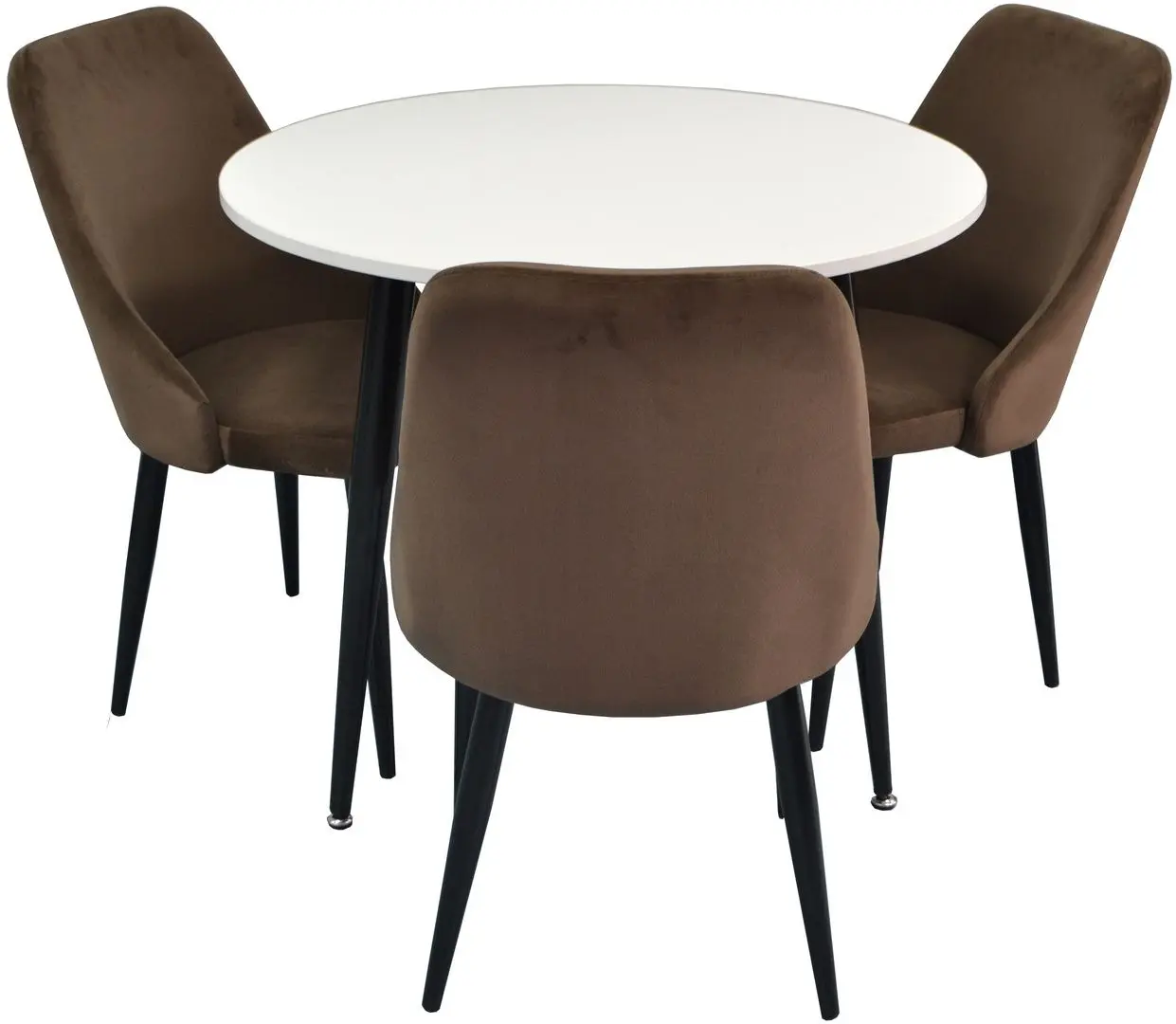 Set de sufragerie Evelin DT 404-3 + LC-640 B White/Brown (1+3)