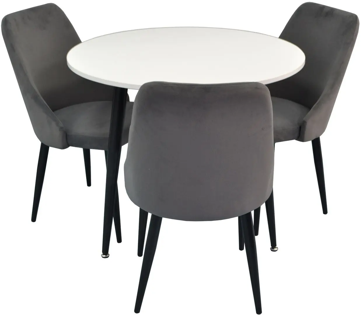 Обеденный набор Evelin DT 404-3 + LC-640 B White/Dark Grey (1+3)