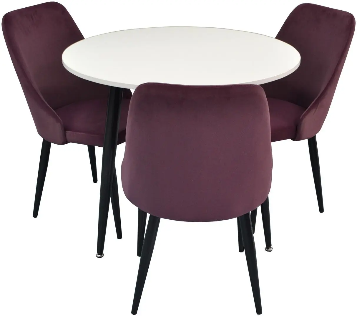 Set de sufragerie Evelin DT 404-3 + LC-640 B White/Lilac (1+3)